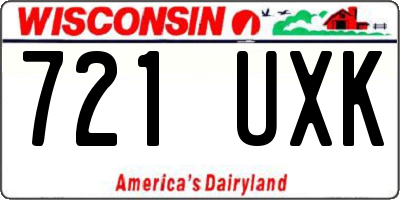 WI license plate 721UXK