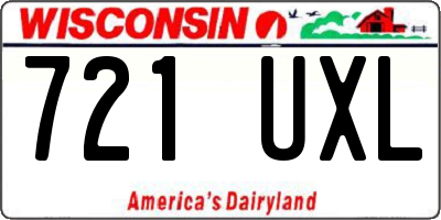 WI license plate 721UXL