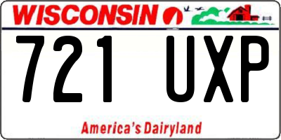 WI license plate 721UXP