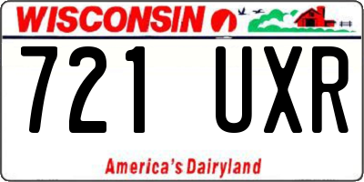 WI license plate 721UXR