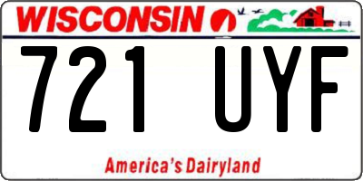 WI license plate 721UYF