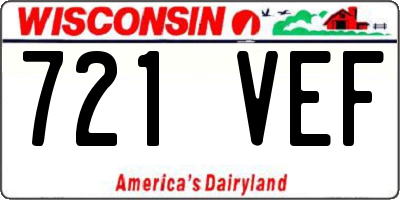 WI license plate 721VEF
