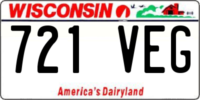 WI license plate 721VEG