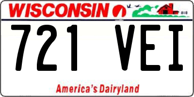 WI license plate 721VEI