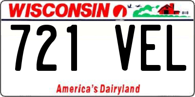 WI license plate 721VEL