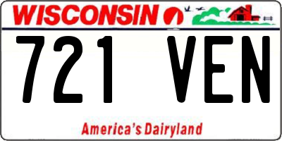WI license plate 721VEN