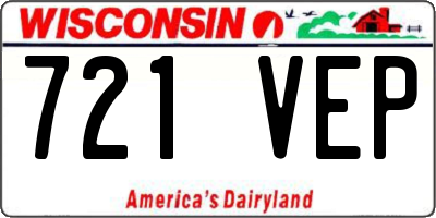 WI license plate 721VEP