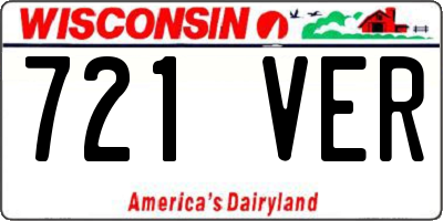 WI license plate 721VER