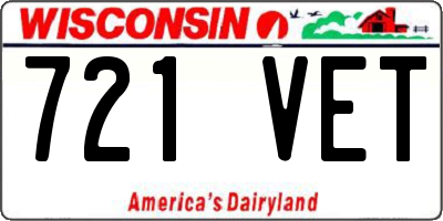 WI license plate 721VET