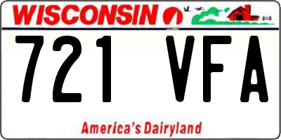 WI license plate 721VFA