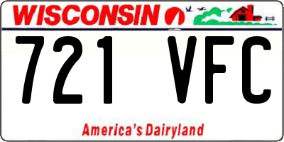 WI license plate 721VFC