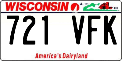 WI license plate 721VFK