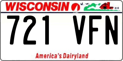 WI license plate 721VFN