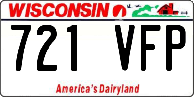 WI license plate 721VFP
