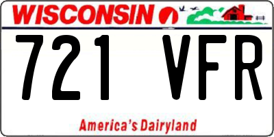 WI license plate 721VFR