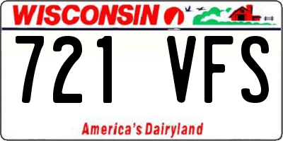 WI license plate 721VFS