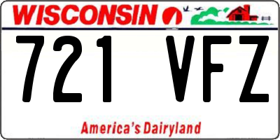 WI license plate 721VFZ
