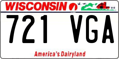 WI license plate 721VGA