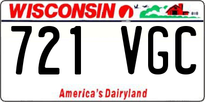 WI license plate 721VGC