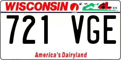 WI license plate 721VGE