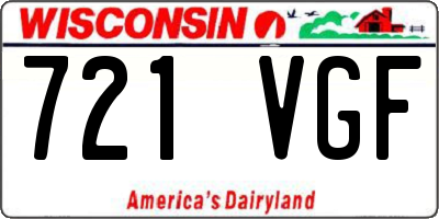 WI license plate 721VGF