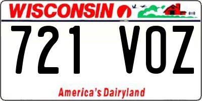 WI license plate 721VOZ