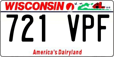 WI license plate 721VPF