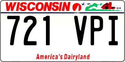 WI license plate 721VPI