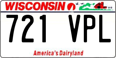 WI license plate 721VPL