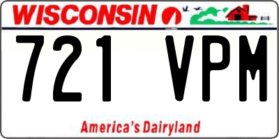 WI license plate 721VPM