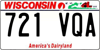 WI license plate 721VQA