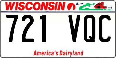 WI license plate 721VQC