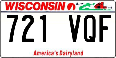 WI license plate 721VQF