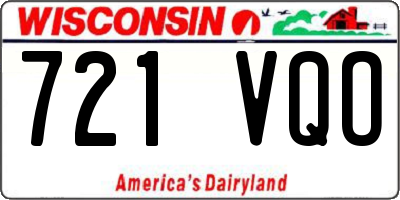 WI license plate 721VQO