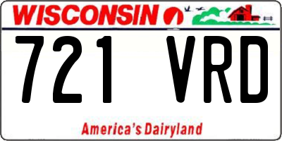 WI license plate 721VRD