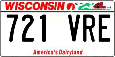 WI license plate 721VRE