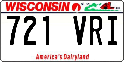 WI license plate 721VRI