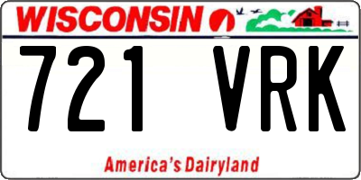 WI license plate 721VRK