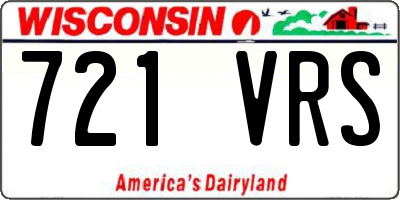 WI license plate 721VRS