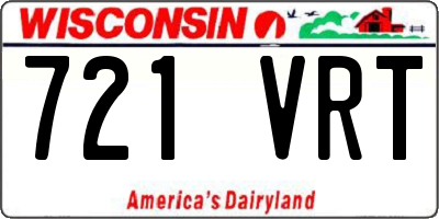 WI license plate 721VRT