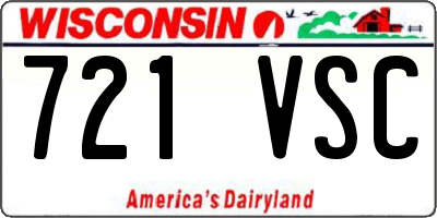 WI license plate 721VSC