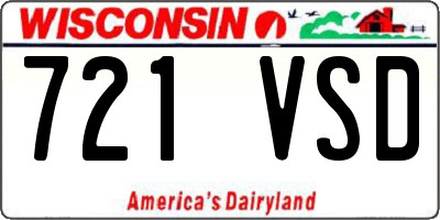 WI license plate 721VSD