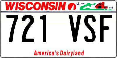WI license plate 721VSF