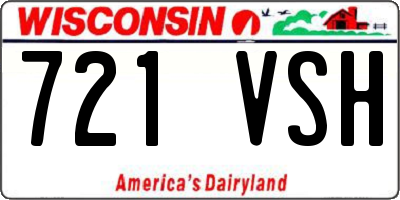 WI license plate 721VSH