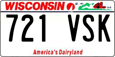 WI license plate 721VSK