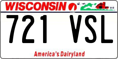 WI license plate 721VSL