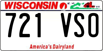 WI license plate 721VSO