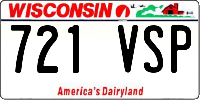 WI license plate 721VSP