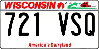 WI license plate 721VSQ