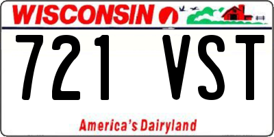WI license plate 721VST
